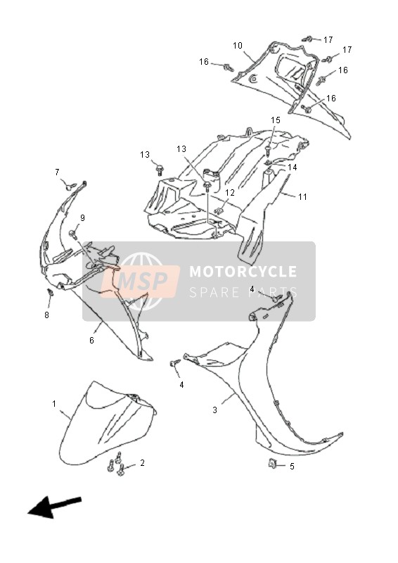 5C2F151100PH, Garde Boue Av, Yamaha, 0